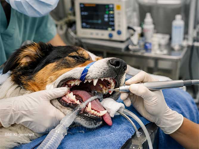 Zahnbehandlung bei einem Hund